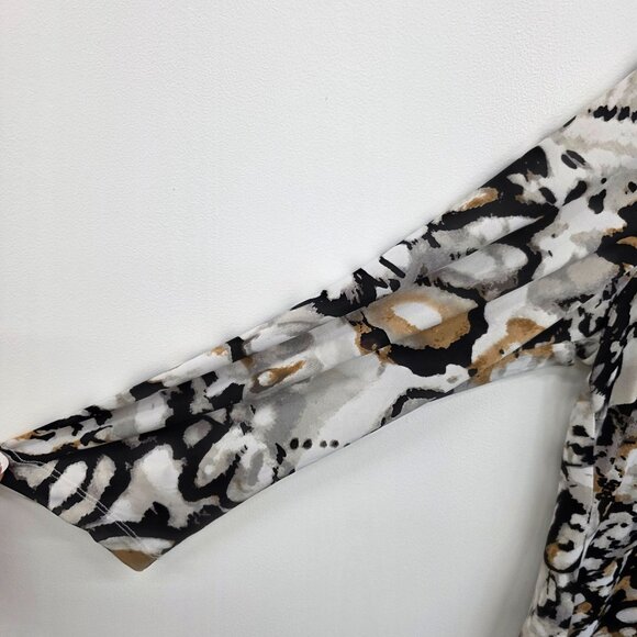 Womens Milano XL Abstract Print Tunic Top With Lace-Up Back Detail & Flared Hem - Picture 8 of 14